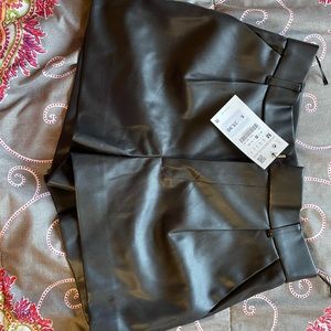 Zara Leather Shorts